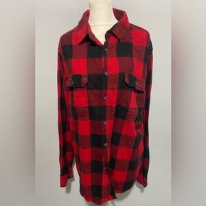 George plaid women’s button down shirt size XL